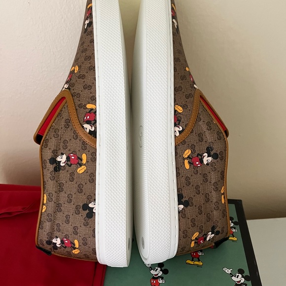 NIB Gucci Men’s Mickey Mouse GG Supreme Slip On Loafer Shoe Size 9G US 9.5. - Picture 7 of 14